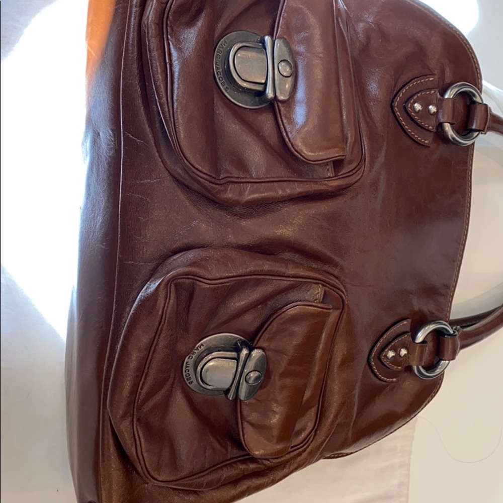 MARC JACOBS BLAKE BROWN LEATHER SATCHEL VINTAGE - Picture 6 of 17